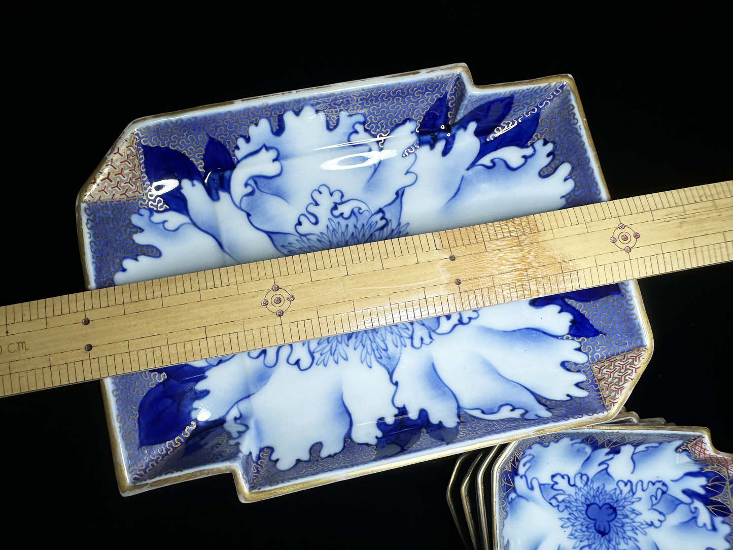 Blue and White Arita-yaki Serving Set by Fukagawa Seiji