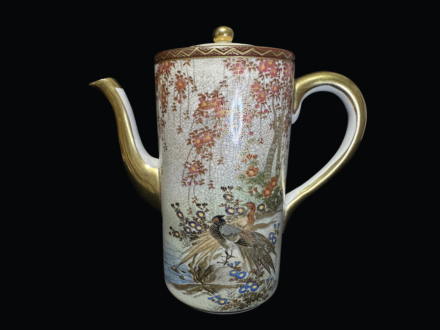 Masterpiece of Meiji/Taishō Era: Antique Satsuma-Style Tea Set (Over 100 Years Old)