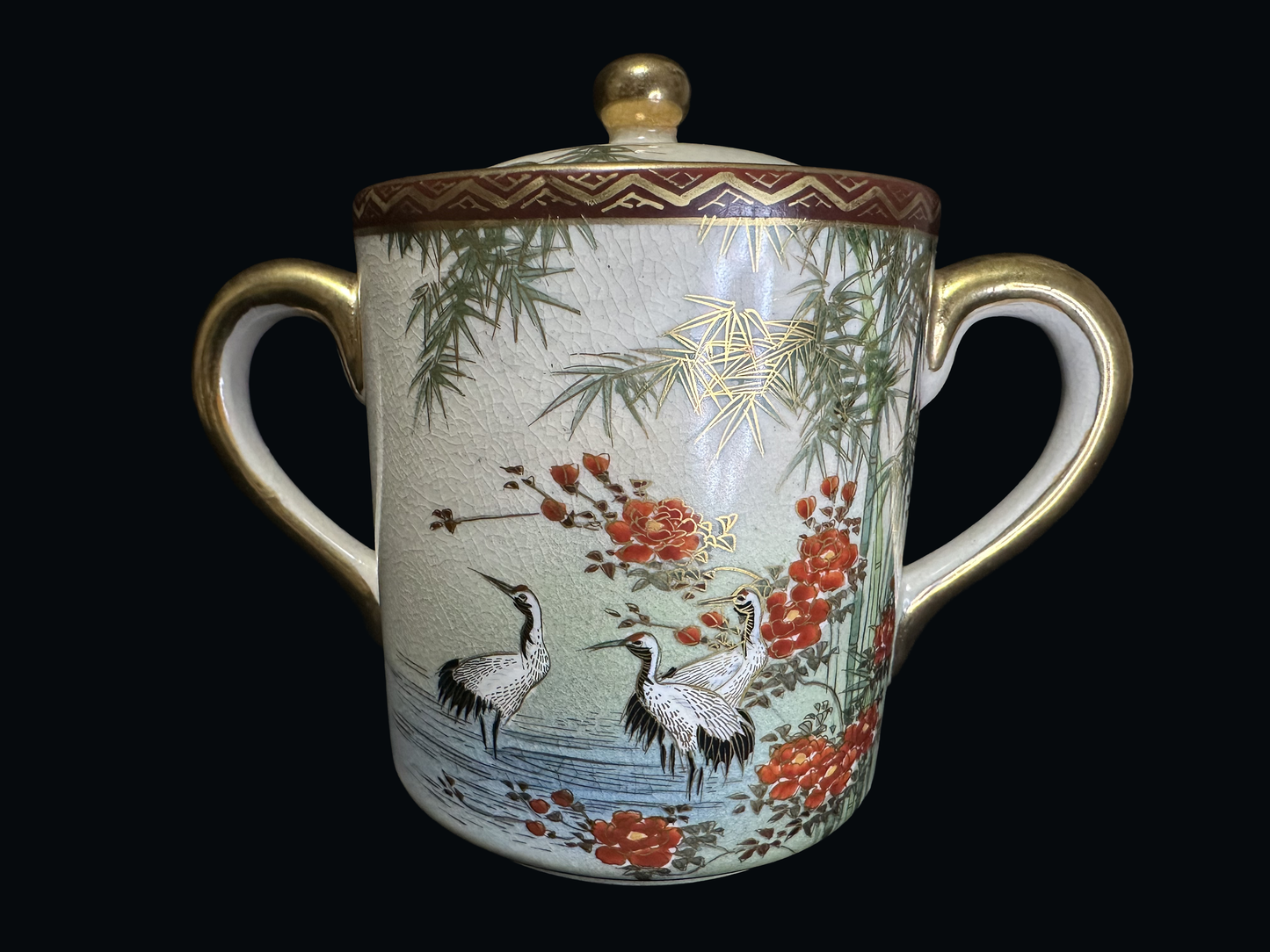 Masterpiece of Meiji/Taishō Era: Antique Satsuma-Style Tea Set (Over 100 Years Old)