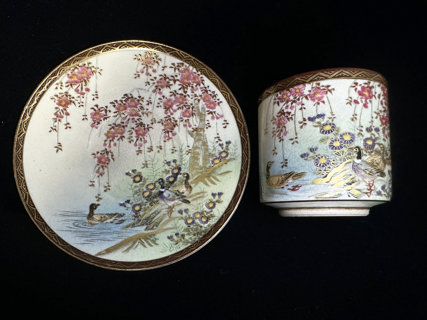 Masterpiece of Meiji/Taishō Era: Antique Satsuma-Style Tea Set (Over 100 Years Old)