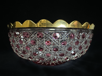 Shuseki's Radiant Ruby-Cut Kiriko Sweets Bowl: A Masterpiece of Edo 秀石のルビーカット切子菓子椀：江戸の職人技が光る逸品 Craftsmanship