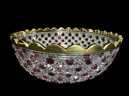 Shuseki's Radiant Ruby-Cut Kiriko Sweets Bowl: A Masterpiece of Edo 秀石のルビーカット切子菓子椀：江戸の職人技が光る逸品 Craftsmanship