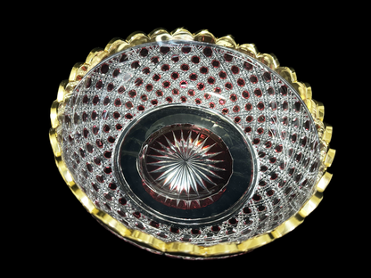 Shuseki's Radiant Ruby-Cut Kiriko Sweets Bowl: A Masterpiece of Edo 秀石のルビーカット切子菓子椀：江戸の職人技が光る逸品 Craftsmanship