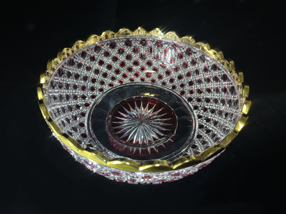 Shuseki's Radiant Ruby-Cut Kiriko Sweets Bowl: A Masterpiece of Edo 秀石のルビーカット切子菓子椀：江戸の職人技が光る逸品 Craftsmanship