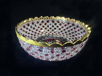 Shuseki's Radiant Ruby-Cut Kiriko Sweets Bowl: A Masterpiece of Edo 秀石のルビーカット切子菓子椀：江戸の職人技が光る逸品 Craftsmanship
