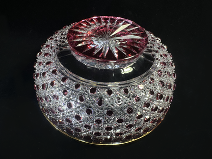 Shuseki's Radiant Ruby-Cut Kiriko Sweets Bowl: A Masterpiece of Edo 秀石のルビーカット切子菓子椀：江戸の職人技が光る逸品 Craftsmanship