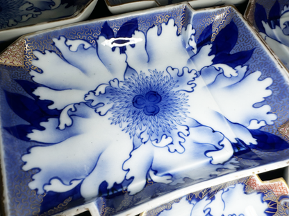 Blue and White Arita-yaki Serving Set by Fukagawa Seiji