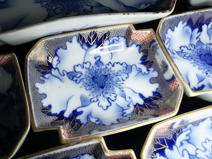Blue and White Arita-yaki Serving Set by Fukagawa Seiji