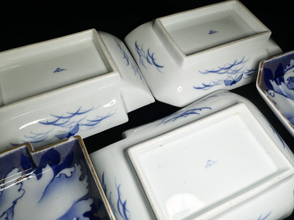 Blue and White Arita-yaki Serving Set by Fukagawa Seiji