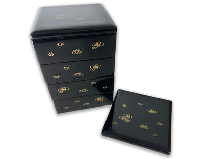 Meiji 8 (1875) Imperial Era Small Tiered Bento Box (Ko-Jubako) 明治8年 銘入り 小重箱 明治8年（1875年）の年号が記された希少なお品