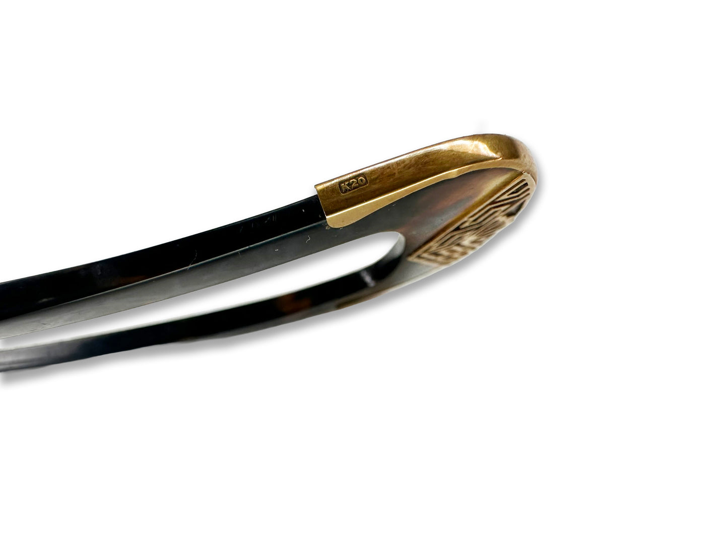 19th Century Tortoiseshell Hairpin with 20K Gold　20金装飾 鼈甲（べっこう）かんざし
